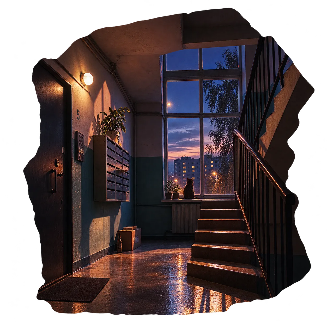 The courtyard at night